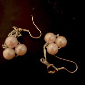 White, homemade earrings